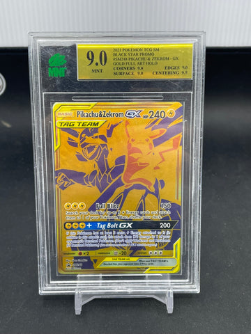 POKEMON - PROMO - PIKACHU & ZEKROM GX - FULL ART - MNT 9