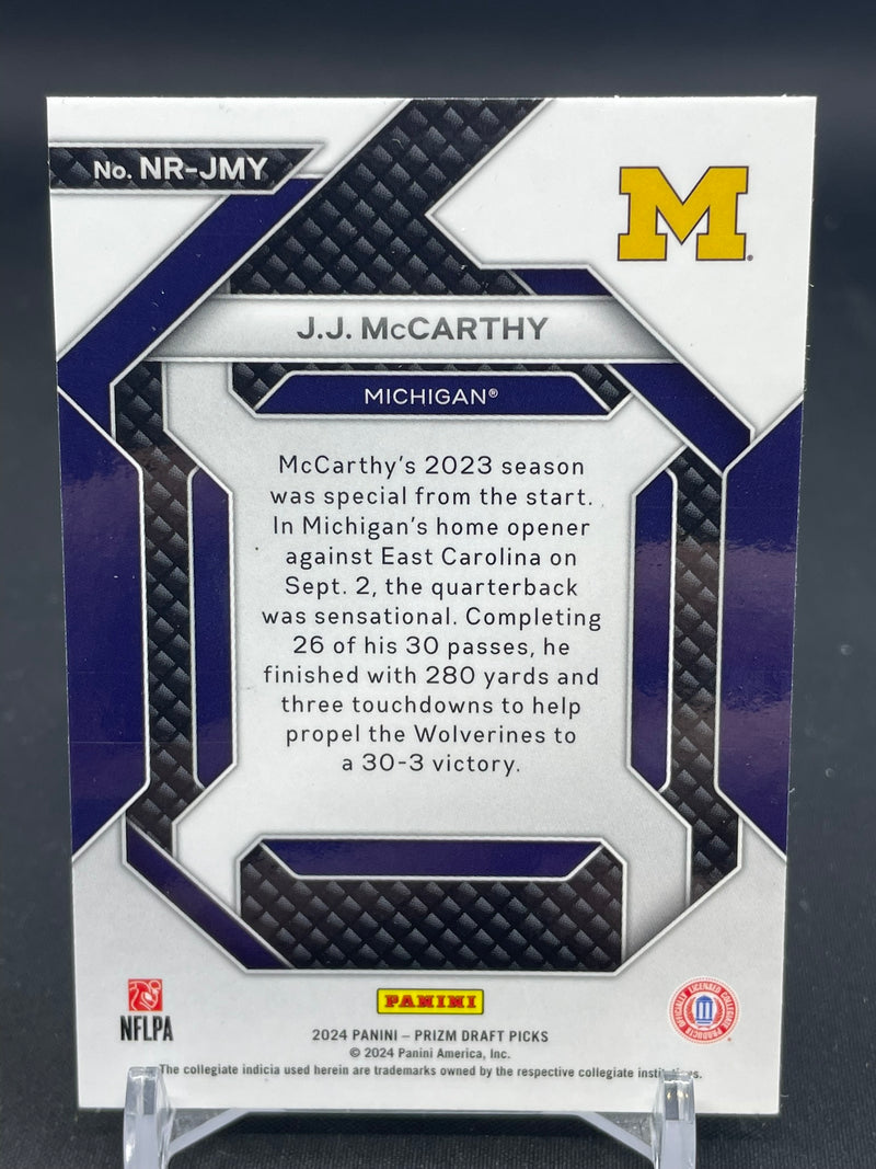 2024 PANINI PRIZM DRAFT PICKS - NEW RECRUITS - J. McCARTHY -