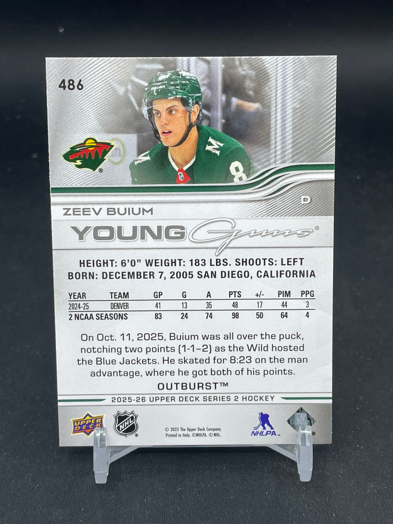 2025 UPPER DECK SERIES TWO - SILVER OUTBURST - YOUNG GUNS - Z. BUIUM -