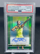 2024 TOPPS CHROME TENNIS - GREEN COURT REFRACTOR - M. KOSTYUK - #TCA-MKK - #'D/99 - AUTOGRAPH - PSA 10