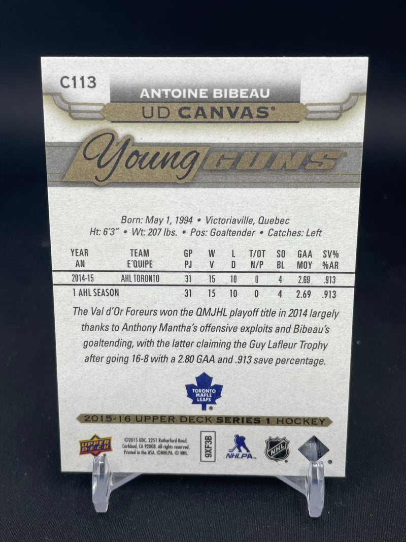 2015 UPPER DECK SERIES ONE - UD CANVAS - YOUNG GUNS - A. BIBEAU -