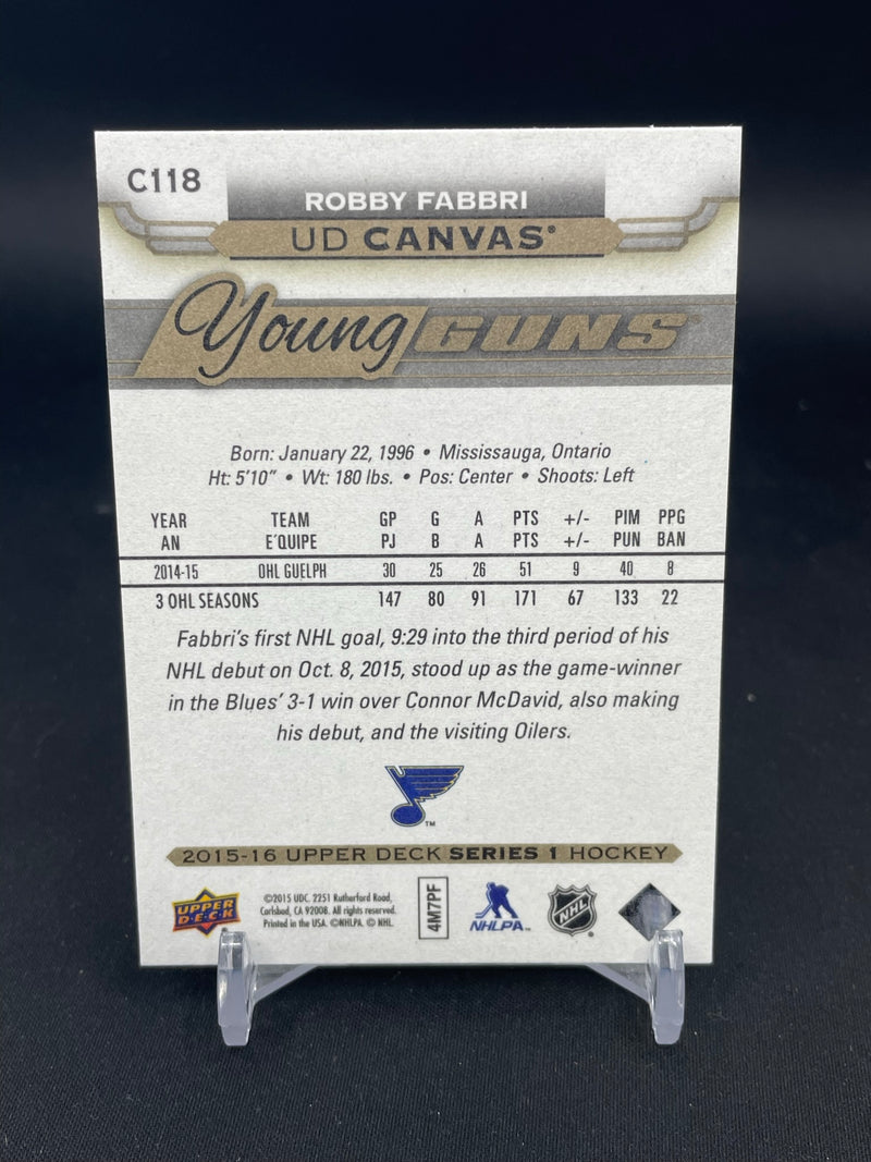 2015 UPPER DECK SERIES ONE - UD CANVAS - YOUNG GUNS - R. FABBRI -