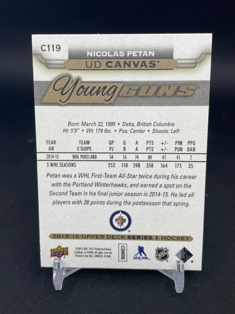 2015 UPPER DECK SERIES ONE - UD CANVAS - YOUNG GUNS - N. PETAN -
