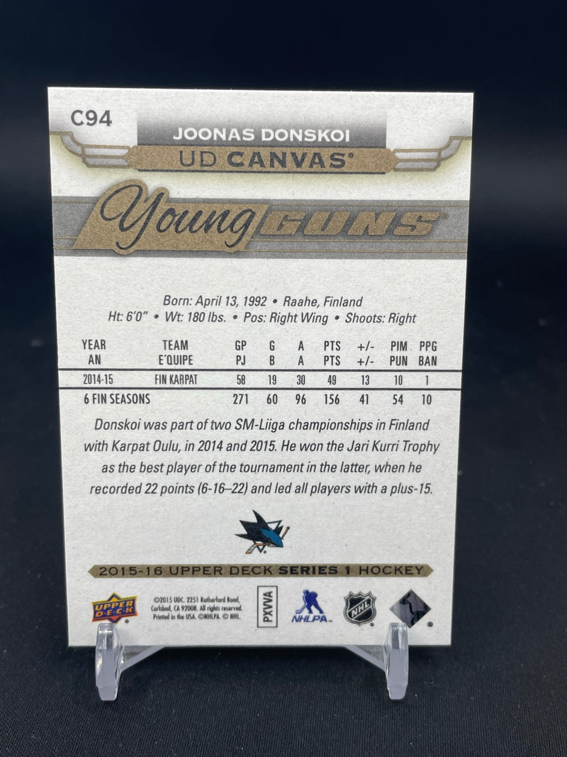 2015 UPPER DECK SERIES ONE - UD CANVAS - YOUNG GUNS - J. DONSKOI -