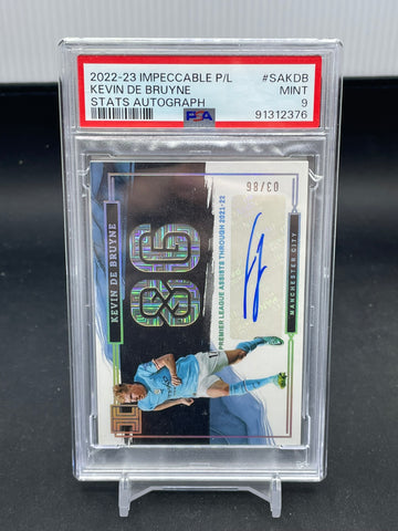 2022 PANINI IMPECCABLE - STATS AUTOGRAPH - K. DE BRUYNE - #SA-KDB - #'D/86 - AUTOGRAPH - PSA 9
