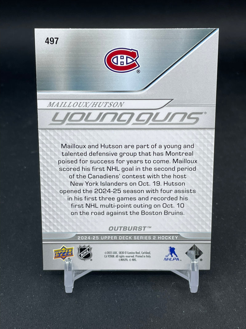2024 UPPER DECK SERIES TWO - OUTBURST - YOUNG GUNS TEAMMATES - L. MAILLOUX / L. HUTSON -