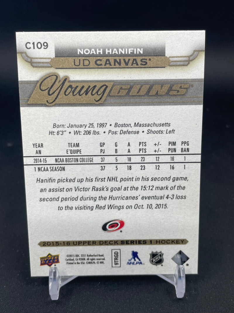 2015 UPPER DECK SERIES ONE - UD CANVAS - YOUNG GUNS - N. HANIFIN -