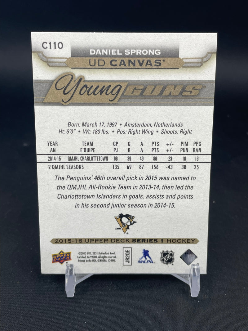 2015 UPPER DECK SERIES ONE - UD CANVAS - YOUNG GUNS - D. SPRONG -