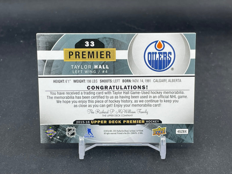 2015 UPPER DECK PREMIER - PREMIER MATERIALS - T. HALL - #33 - #'D/25 - RELIC
