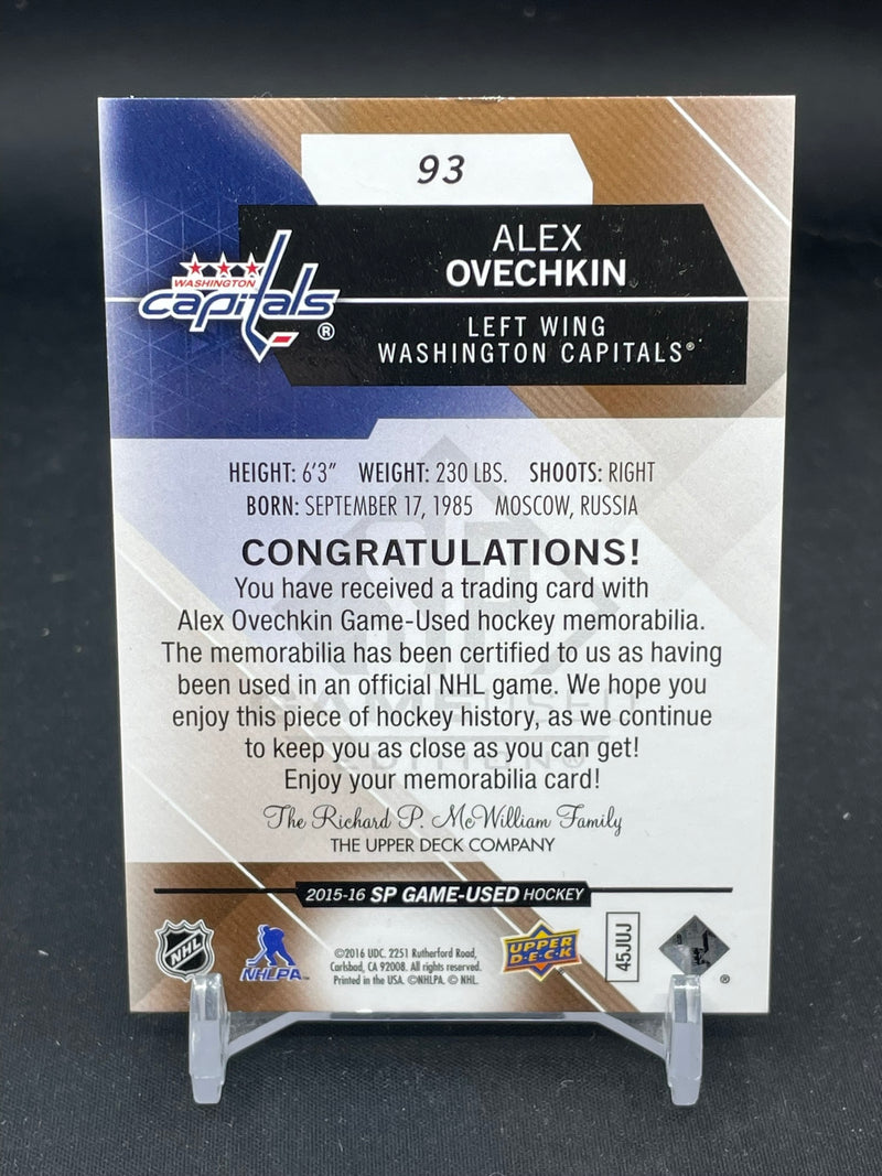 2015 UPPER DECK SP GAME USED - A. OVECHKIN -