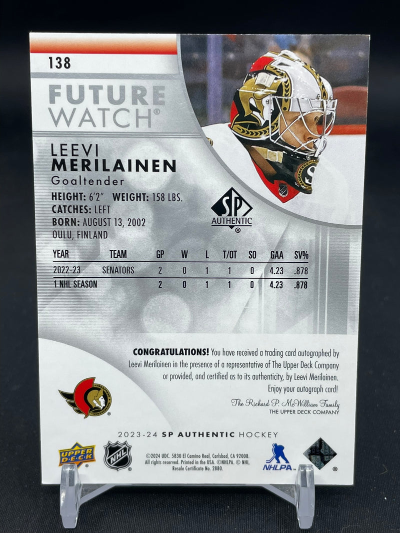 2023 UPPER DECK SP AUTHENTIC - FUTURE WATCH AUTO - L. MERILAINEN - #138 - #'D/999 - AUTOGRAPH - RC