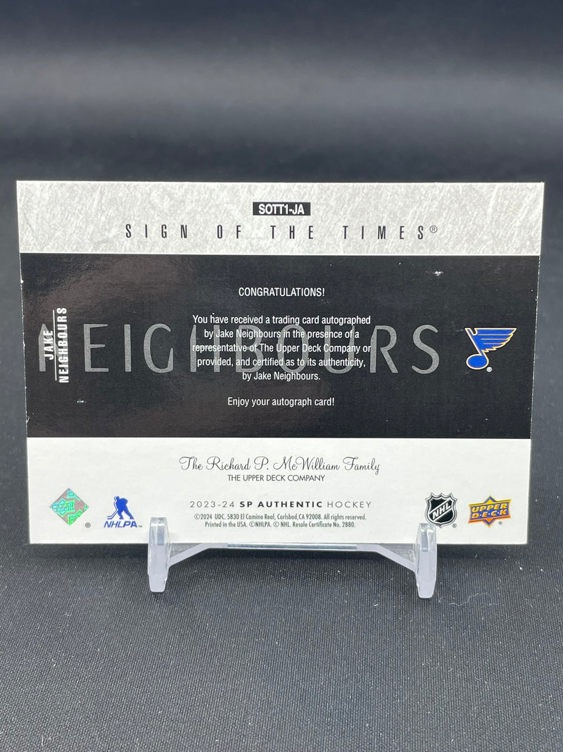 2023 UPPER DECK SP AUTHENTIC - SIGN OF THE TIMES - J. NEIGHBOURS -