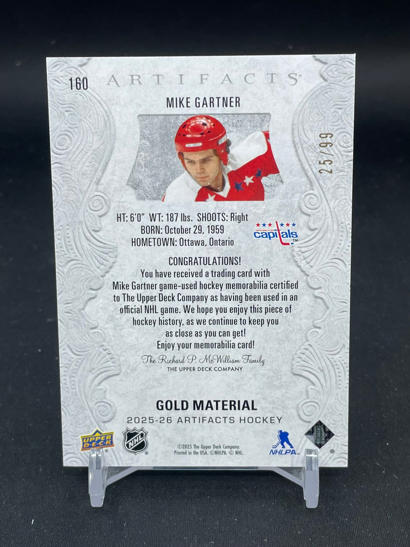 2025 UPPER DECK ARTIFACTS - GOLD MATERIAL - M. GARTNER - #160 - #'D/99 - DUAL RELIC