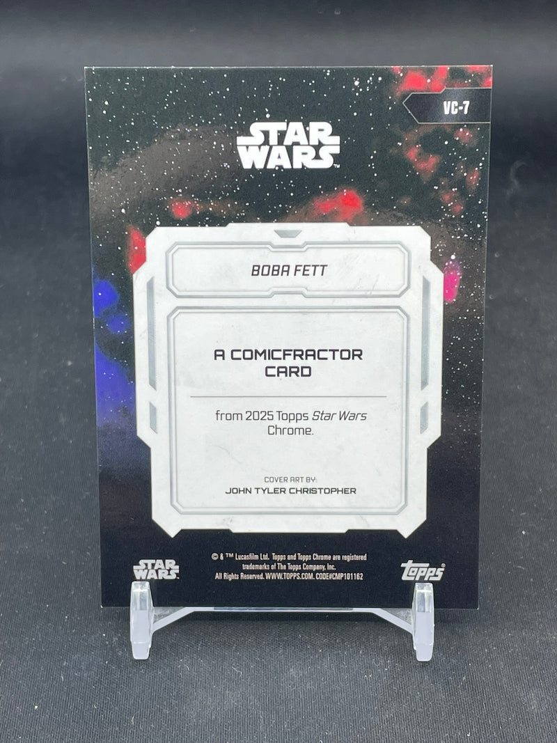 2025 TOPPS CHROME STAR WARS - COMICFRACTOR CARD - BOBA FETT -