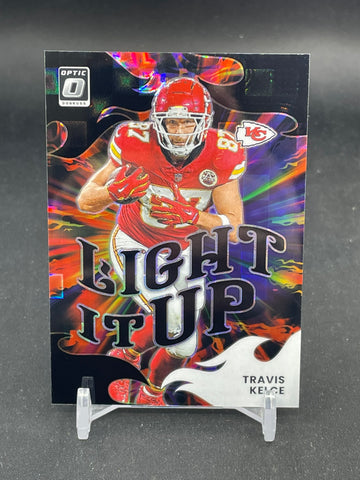 2025 PANINI DONRUSS OPTIC - BLACK PANDORA - LIGHT IT UP - T. KELCE - #11 - #'D/149