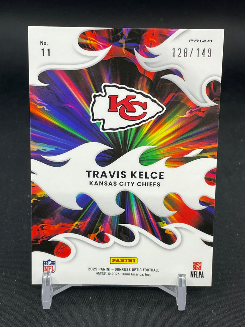 2025 PANINI DONRUSS OPTIC - BLACK PANDORA - LIGHT IT UP - T. KELCE - #11 - #'D/149