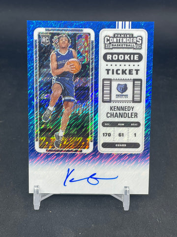 2022 PANINI CONTENDERS - BLUE SHIMMER - ROOKIE TICKET - K. CHANDLER - #127 - #'D/21 - AUTOGRAPH - RC