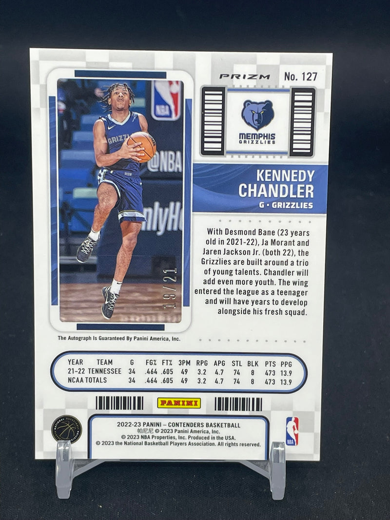 2022 PANINI CONTENDERS - BLUE SHIMMER - ROOKIE TICKET - K. CHANDLER - #127 - #'D/21 - AUTOGRAPH - RC