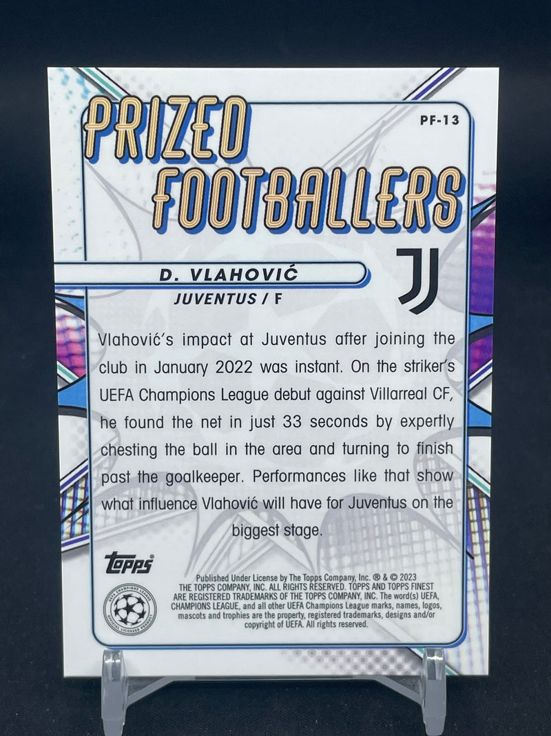 2022 TOPPS FINEST - GREEN - PRIZED FOOTBALLERS - D. VLAHOVIC - #PF-13 - #'D/99
