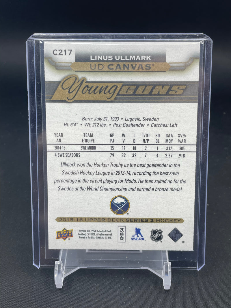 2015 UPPER DECK SERIES TWO - UD CANVAS - YOUNG GUNS - L. ULLMARK -