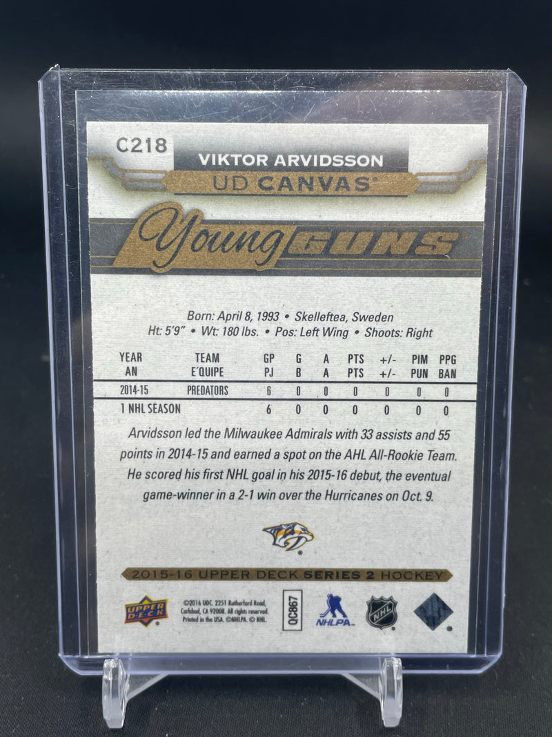 2015 UPPER DECK SERIES TWO - UD CANVAS - YOUNG GUNS - V. ARVIDSSON -