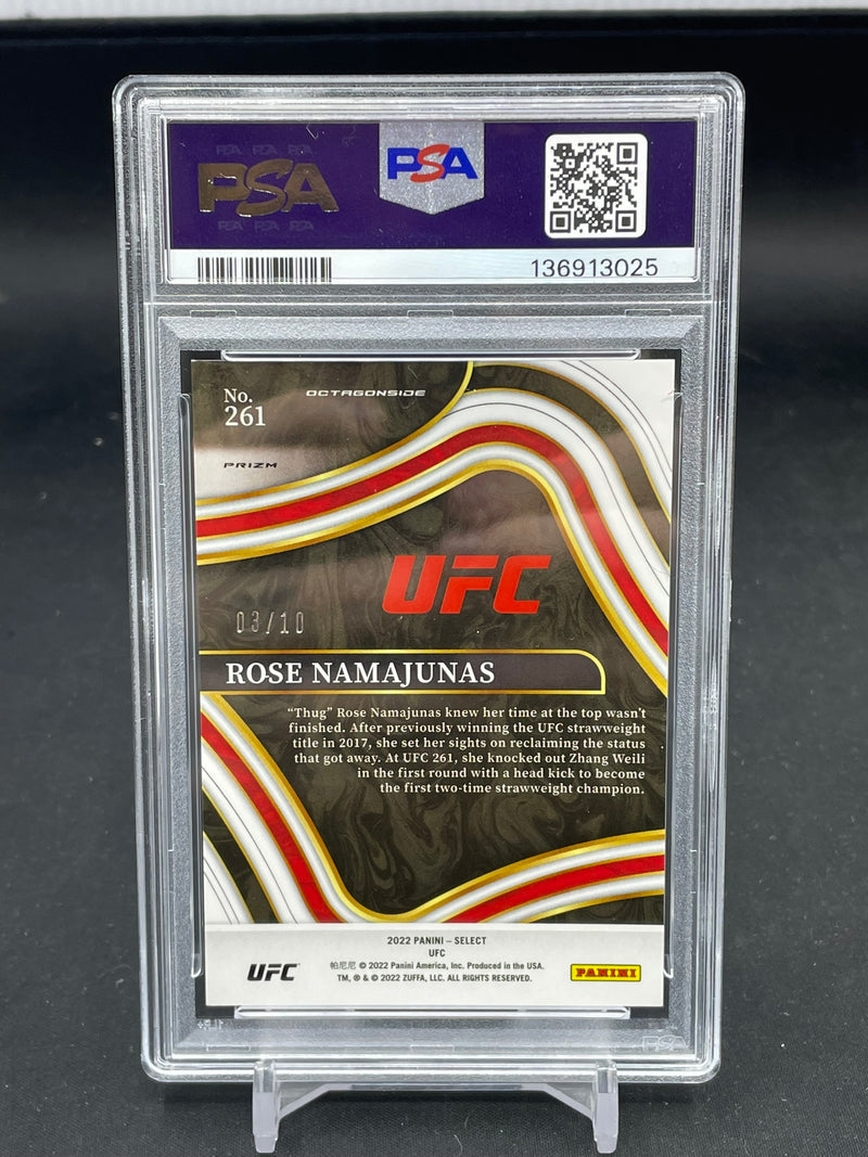 2022 PANINI SELECT UFC - GOLD PRIZM - R. NAMAJUNAS - #261 - #'D/10 - PSA 9