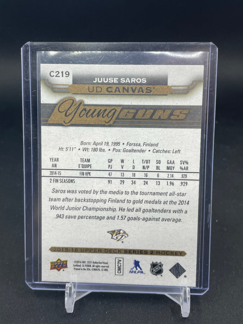2015 UPPER DECK SERIES TWO - UD CANVAS - YOUNG GUNS - J. SAROS -