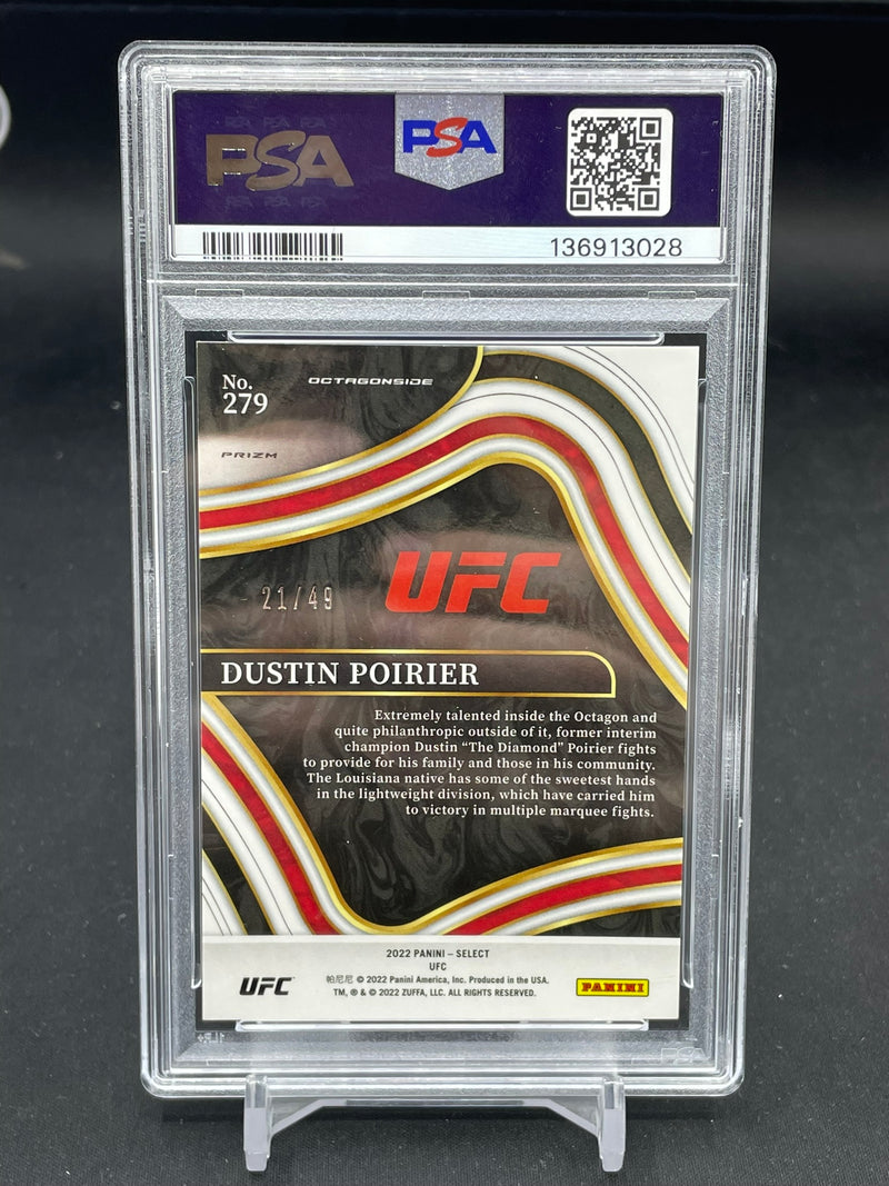 2022 PANINI SELECT UFC - BLUE DISCO PRIZM - D. POIRIER - #279 - #'D/49 - PSA 9