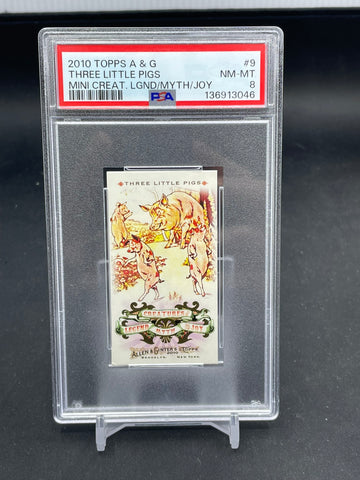 2010 TOPPS ALLEN & GINTER - MINI CREATURE - THREE LITTLE PIGS - #9 - PSA 8