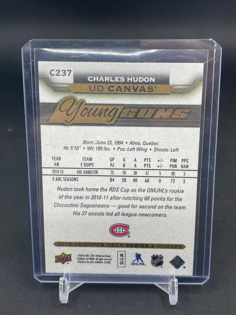2015 UPPER DECK SERIES TWO - UD CANVAS - YOUNG GUNS - C. HUDON -