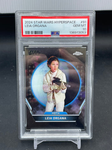 2024 TOPPS CHROME STAR WARS HYPERSPACE - LEIA ORGANA - #91 - PSA 10