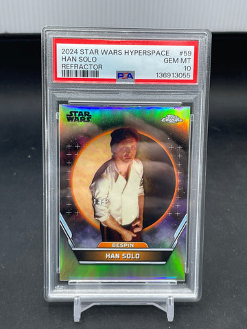 2024 TOPPS CHROME STAR WARS HYPERSPACE - REFRACTOR - HAN SOLO - #59 - PSA 10