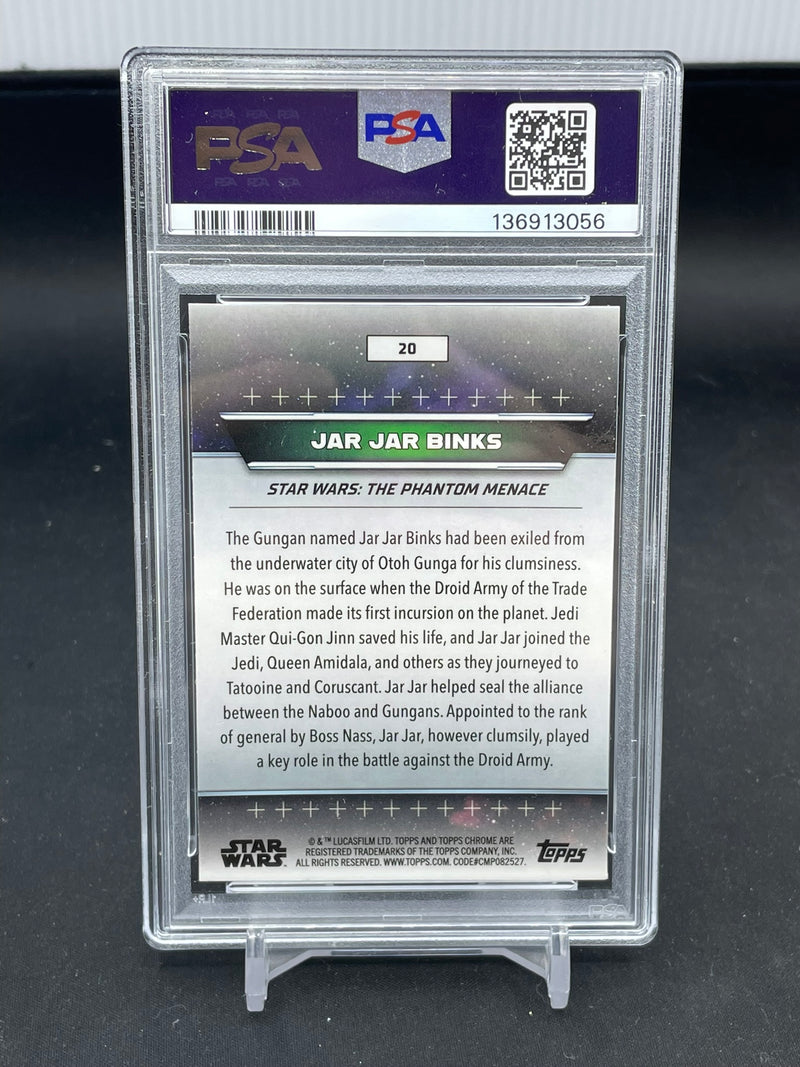 2024 TOPPS CHROME STAR WARS HYPERSPACE - PULSAR REFRACTOR - JAR JAR BINKS - #20 - #'D/99 - PSA 9