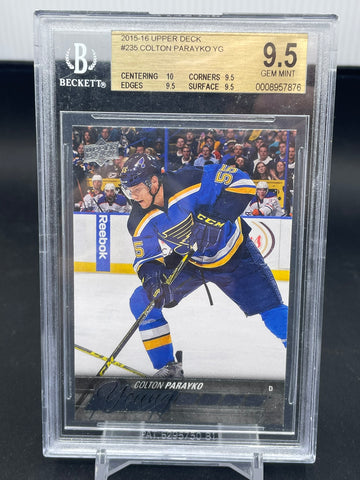 2015 UPPER DECK SERIES ONE - YOUNG GUNS - C. PARAYKO - #235 - BGS 9.5 - RC