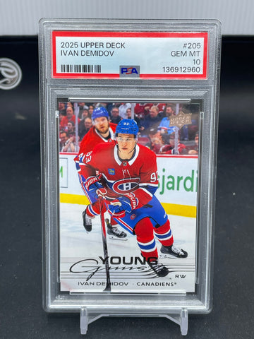 2025 UPPER DECK SERIES ONE - YOUNG GUNS - I. DEMIDOV - #205 - PSA 10 - RC