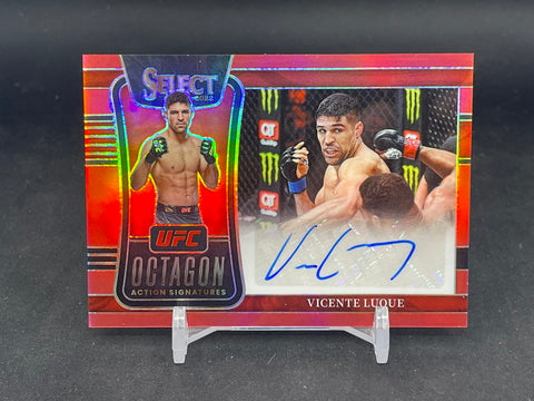 2022 PANINI SELECT UFC - RED PRIZM - OCTAGON ACTION SIGNATURES - V. LUQUE - #OA-VLQ - #'D/99 - AUTOGRAPH