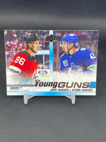 2019 UPPER DECK SERIES ONE - YOUNG GUNS CHECKLIST - J. HUGHES & Q. HUGHES - #250 - RC