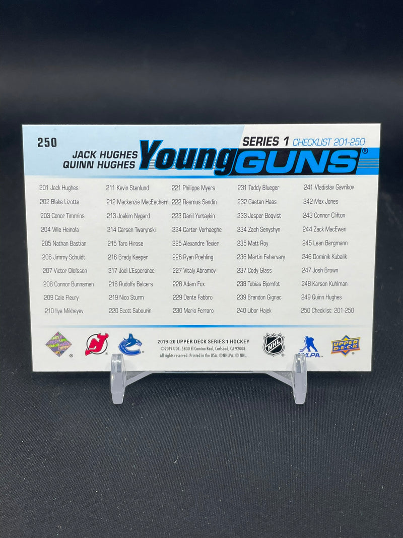 2019 UPPER DECK SERIES ONE - YOUNG GUNS CHECKLIST - J. HUGHES & Q. HUGHES -
