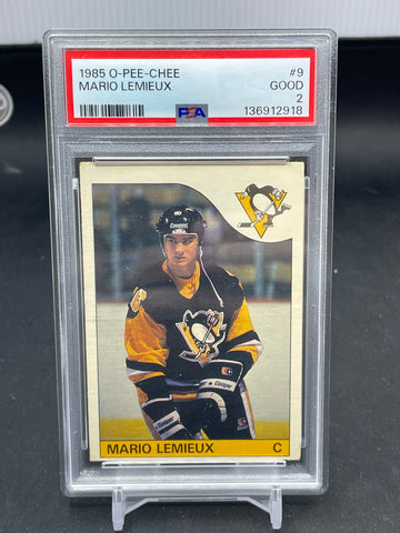 1985 O-PEE-CHEE - M. LEMIEUX - #9 - PSA 2 - RC