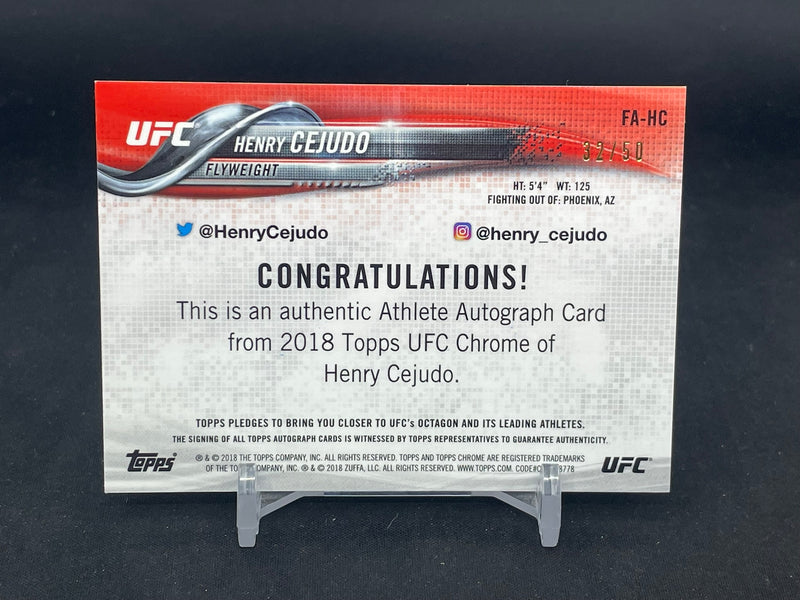 2018 TOPPS UFC CHROME - GOLD - ATHLETE AUTOGRAPH - H. CEJUDO - #FA-HC - #'D/50 - AUTOGRAPH