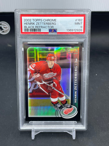 2002 TOPPS CHROME - BLACK REFRACTOR - H. ZETTERBERG - #182 - #'D/100 - PSA 9 - RC