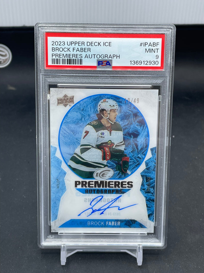 2023 UPPER DECK ICE - PREMIERES AUTOGRAPH - B. FABER - #IPABF - #'D/49 - AUTOGRAPH - PSA 9 - RC
