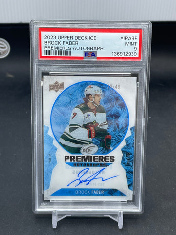 2023 UPPER DECK ICE - PREMIERES AUTOGRAPH - B. FABER - #IPABF - #'D/49 - AUTOGRAPH - PSA 9 - RC