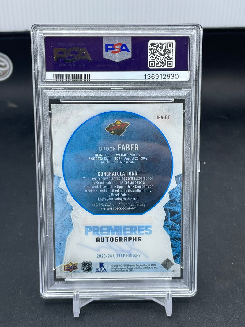 2023 UPPER DECK ICE - PREMIERES AUTOGRAPH - B. FABER - #IPABF - #'D/49 - AUTOGRAPH - PSA 9 - RC