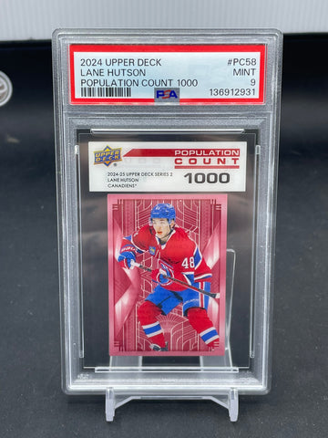 2024 UPPER DECK SERIES TWO - POPULATION COUNT 1000 - L. HUTSON - #PC58 - #'D/1000 - PSA 9 - RC
