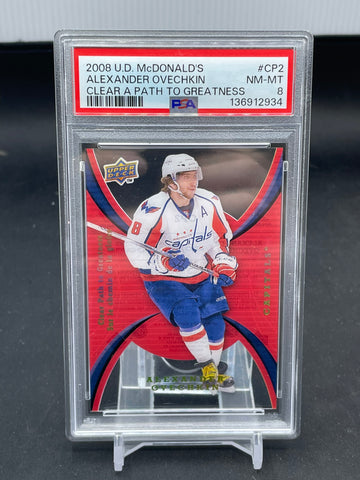 2008 UPPER DECK MCDONALDS - CLEAR A PATH TO GREATNESS - A. OVECHKIN - #CP2 - PSA 8