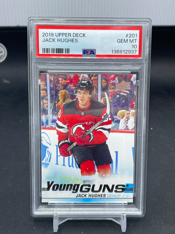 2019 UPPER DECK SERIES ONE - YOUNG GUNS - J. HUGHES - #201 - PSA 10 - RC