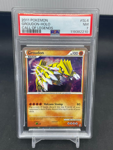 POKEMON - CALL OF LEGENDS - GROUDON - SECRET RARE - #SL4 - PSA 7