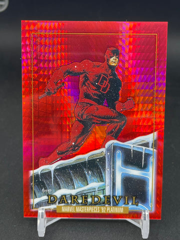 2024 UPPER DECK MARVEL MASTERPIECES '92 PLATINUM - RED PRISM - DAREDEVIL - #12 - #'D/492
