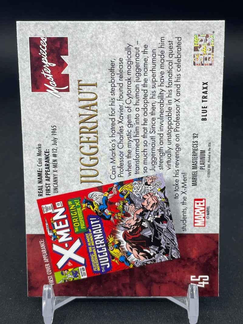 2024 UPPER DECK MARVEL MASTERPIECES '92 PLATINUM - BLUE TRAXX - JUGGERNAUT -